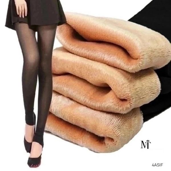 Leggings with second skin effect on fur ELV 10.23