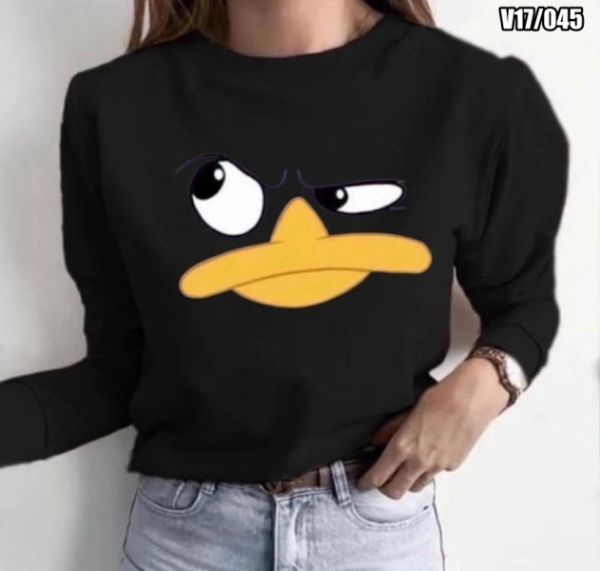 Sweatshirt with duck without hood black SV