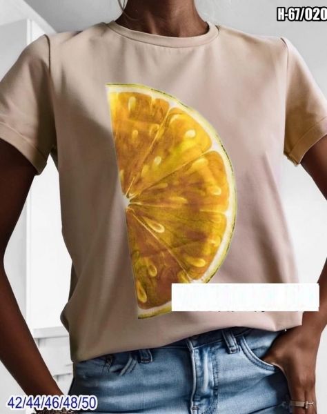 T-shirt lemon slice beige SV