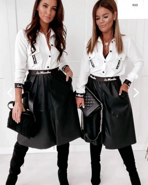 RX leather skirt suit