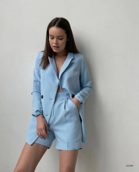 Suit jacket with buttons and shorts blue BEK