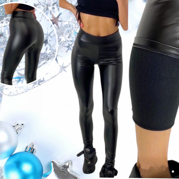 Leather-insulated leggings black 21-1 AN