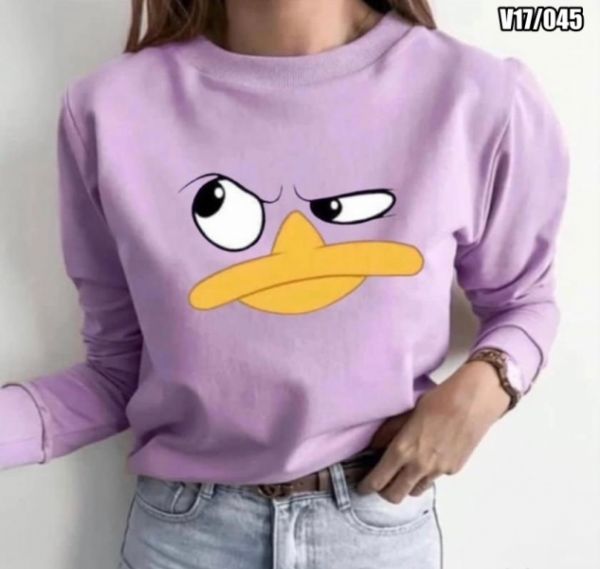 Sweatshirt with duck without hood lilac SV