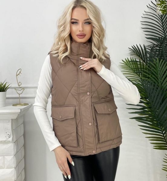 Quilted vest bologna cappuccino ZI