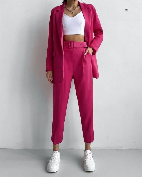 Classic Barbie costume jacket and trousers with strap raspberry RX