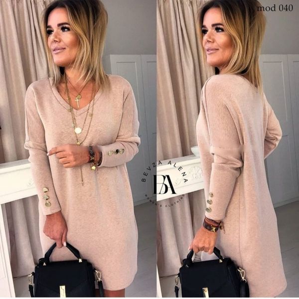 Tunic dress angora soft powder A133