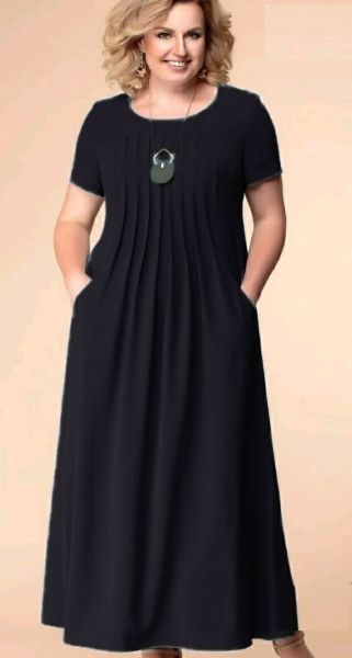 Long dress SIZE PLUS light black RH122