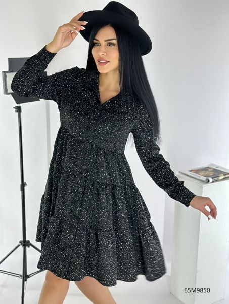 Tiered dress stardust black M98