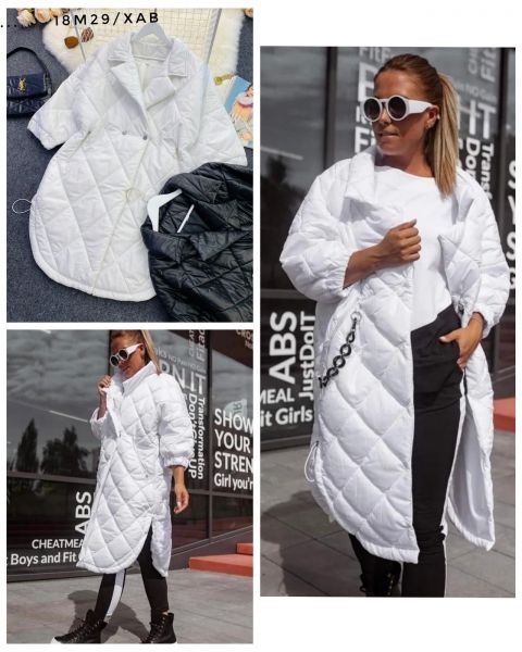 Coat Size Plus with 3/4 sleeves white M29 11.23