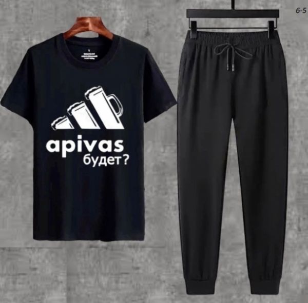 Men's suit with trousers, black T-shirt Pivas Will SN