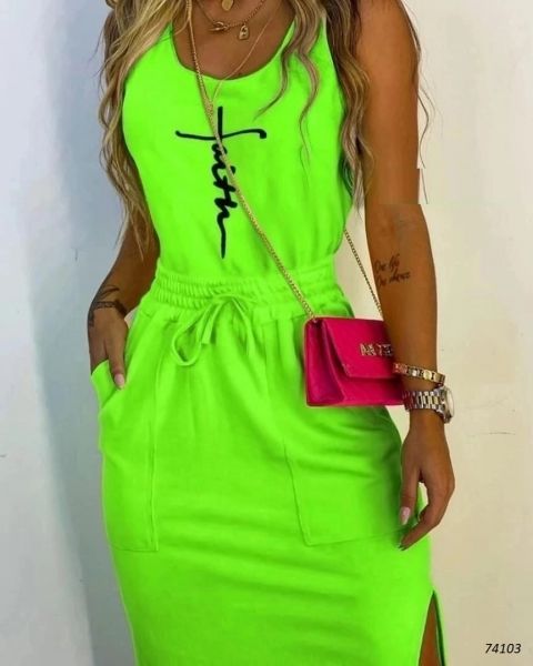 FAITH light midi dress light green K4103